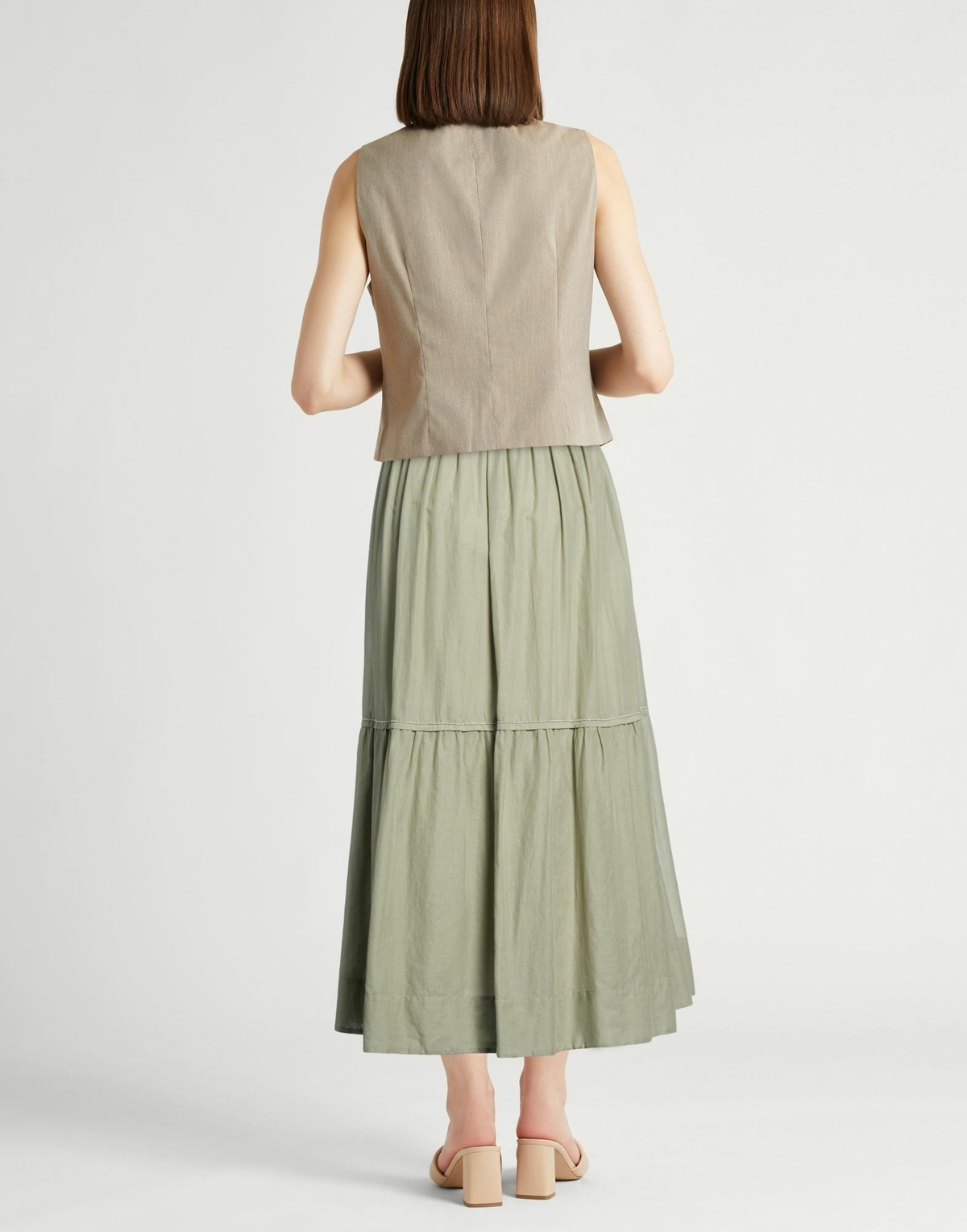 Peserico Womens Maxi skirt in Sage green