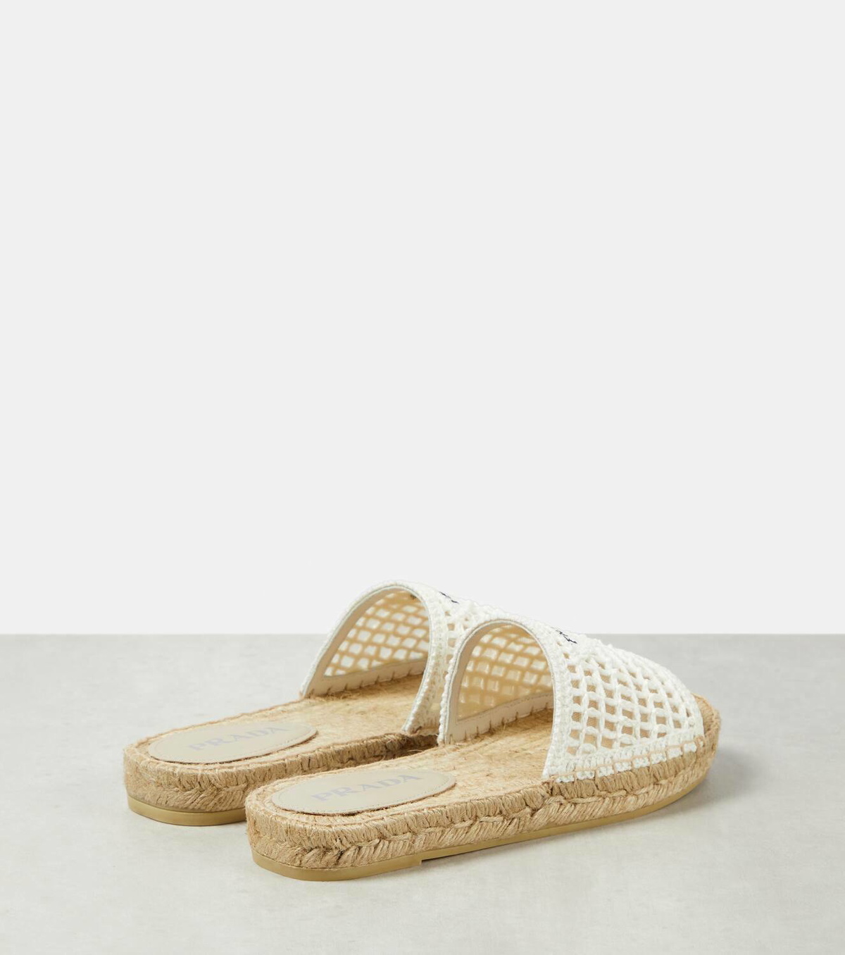 Prada Logo crochet espadrilles