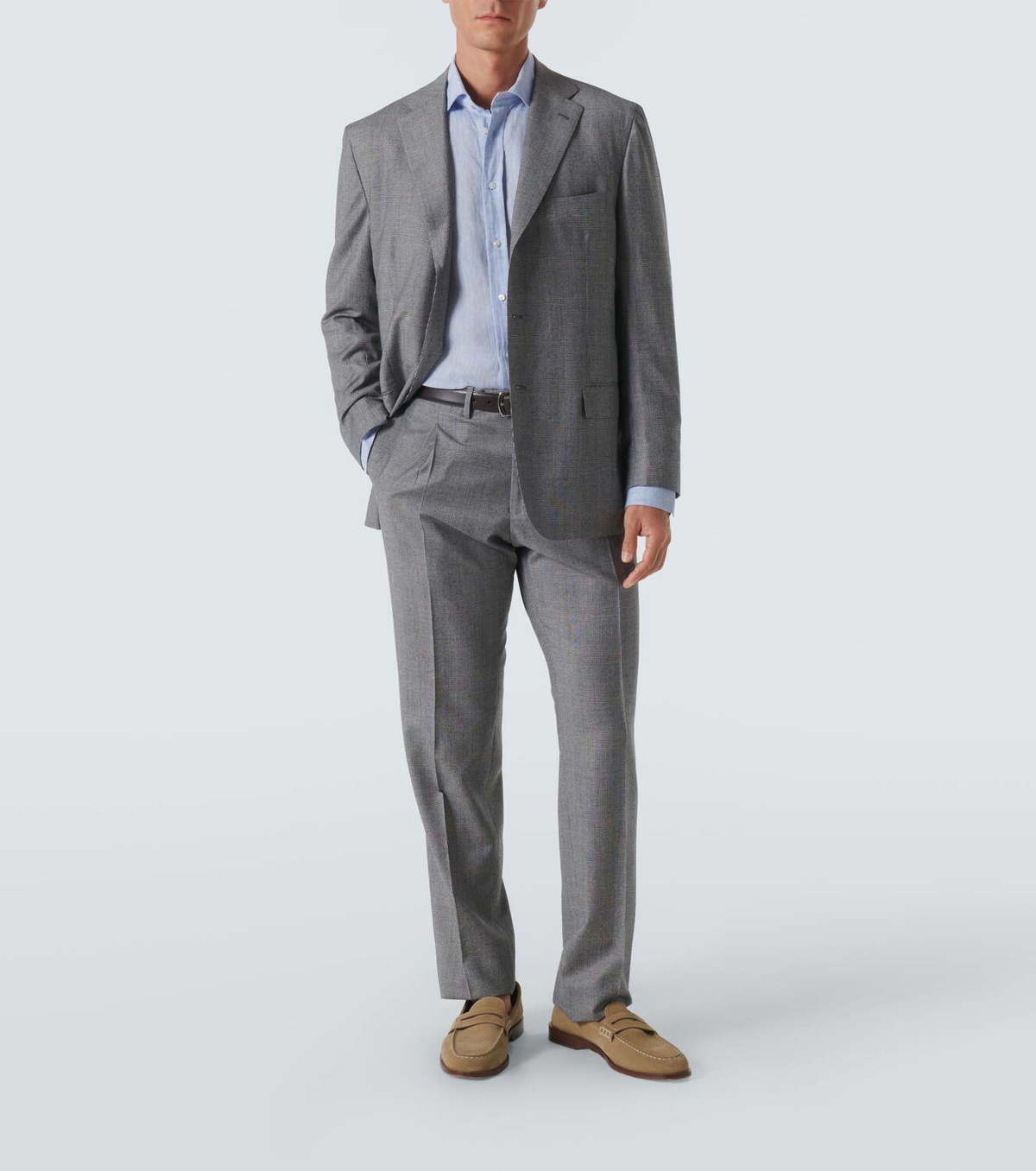 Kiton Dark Gray Virgin Wool Cashmere Suit