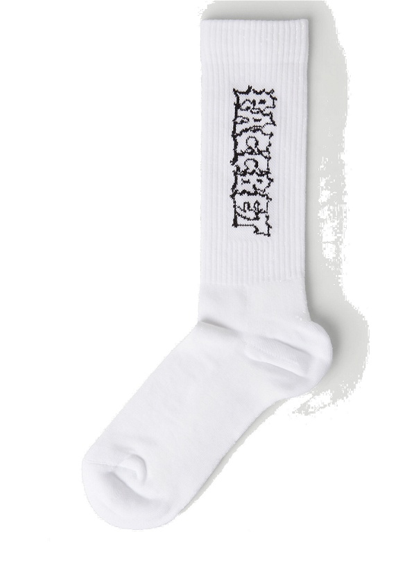 Photo: Logo Intarsia Socks in White