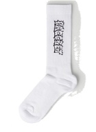 Logo Intarsia Socks in White