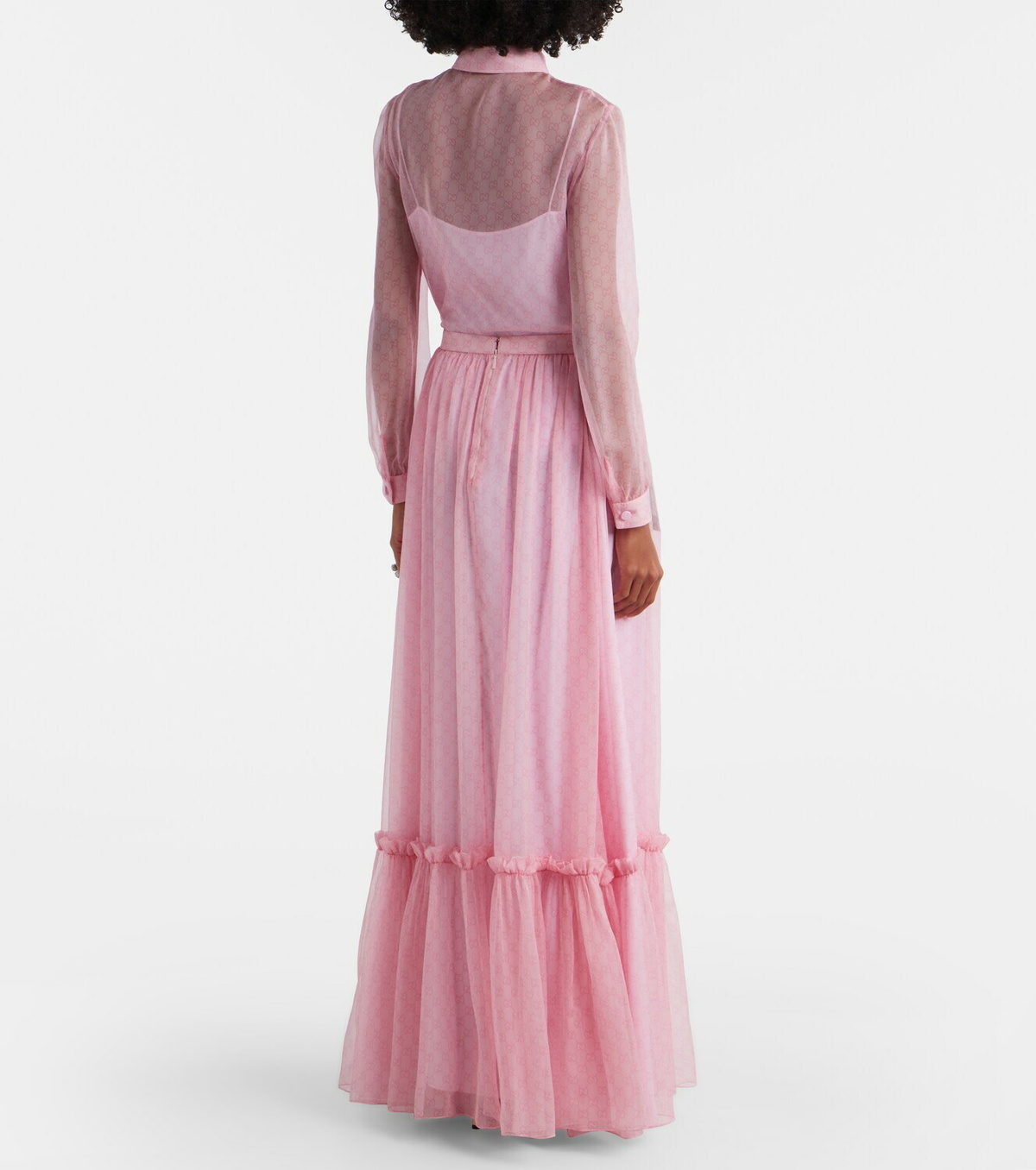 Gucci GG printed silk chiffon maxi skirt