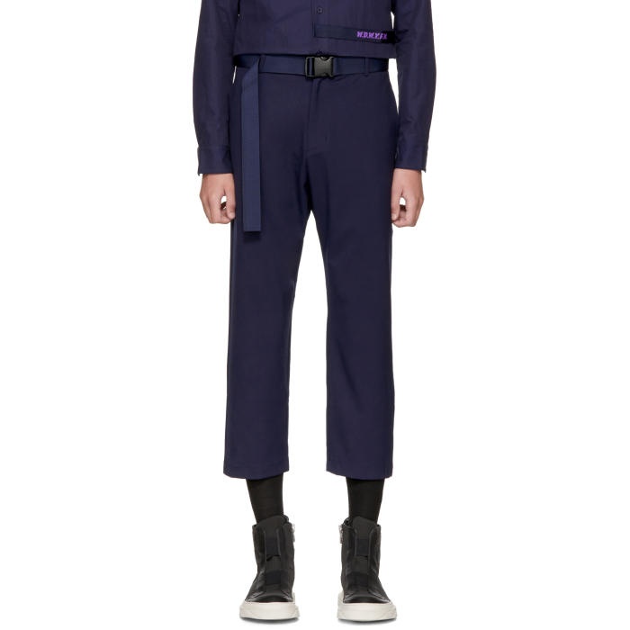 Photo: D by D Navy Belted Strap Trousers