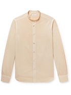 BOGLIOLI - Grandad-Collar Striped Cotton-Seersucker Shirt - Neutrals