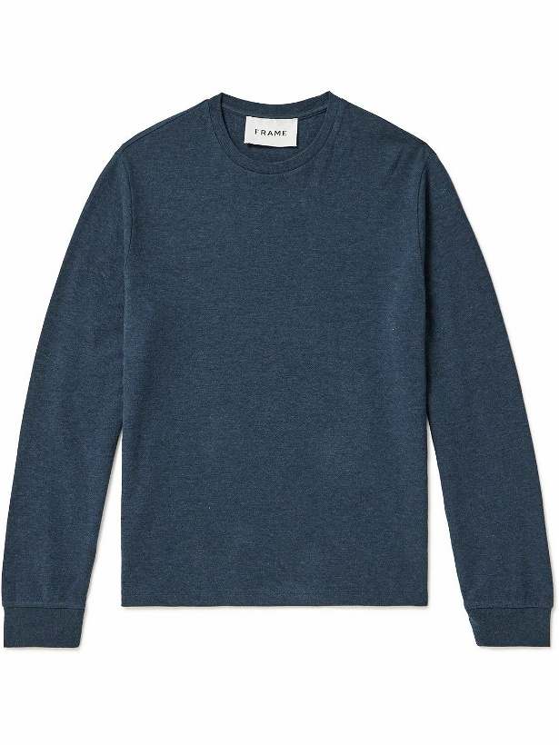 Photo: FRAME - Duofold Cotton-Jersey Sweatshirt - Blue