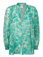 Forte_Forte Nuages Fleuris Green Shirt