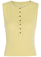 Free People Jamie Ribbed Stretch-cotton Tank top Yellow