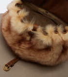 Miu Miu Rendez-vous studded shearling tote bag