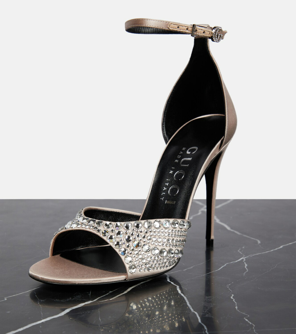 Gucci Crystal-embellished satin sandals Gucci