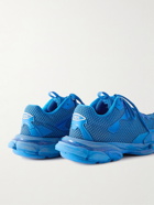 Balenciaga - Track.3 Distressed Mesh and Nylon Sneakers - Blue