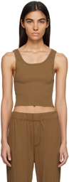 ÉTERNE Brown Cropped Tank Top