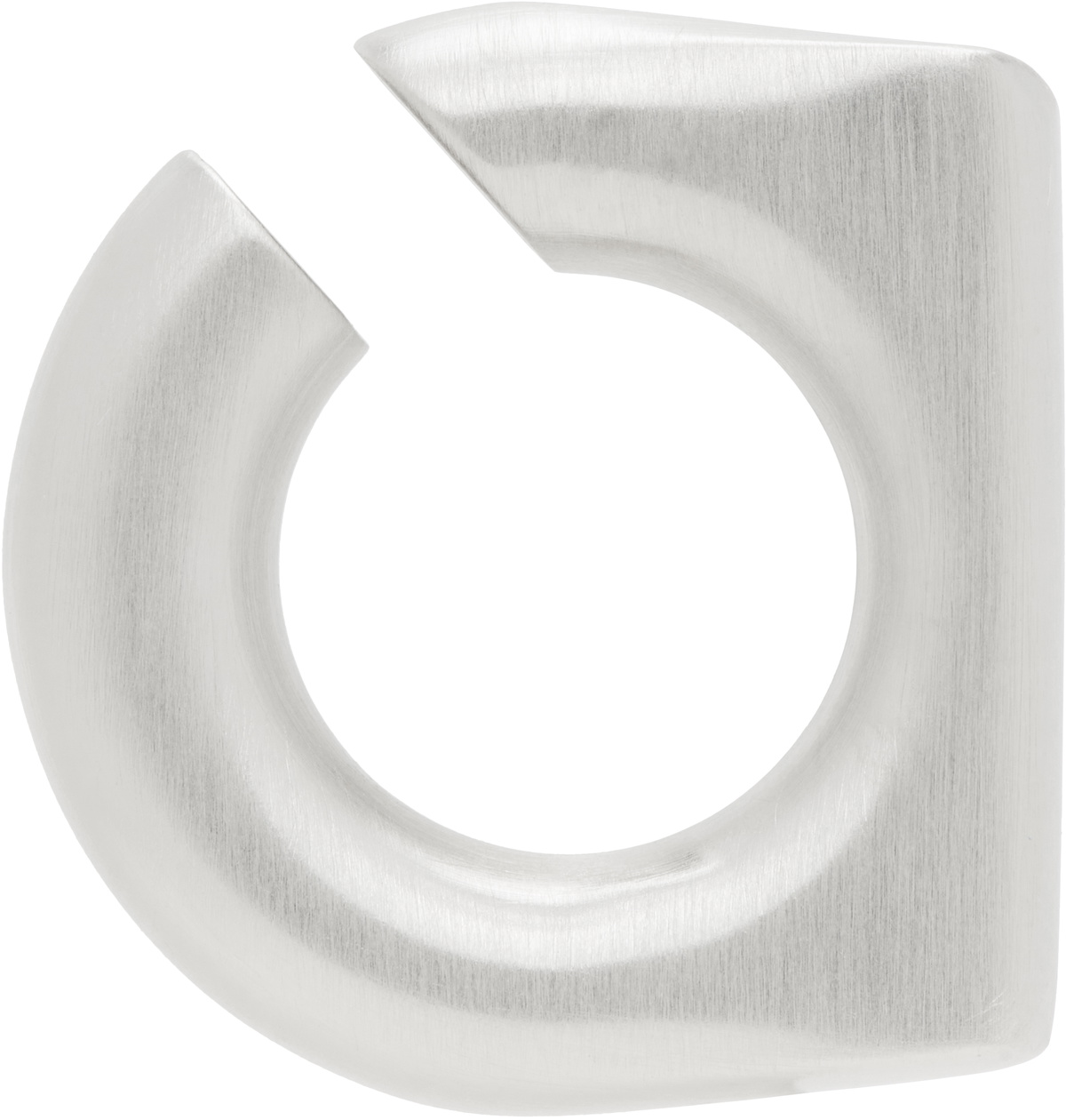 Rick Owens Silver Beveled Single Earring Rick Owens