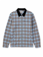 Saturdays NYC - Ryan Corduroy-Trimmed Checked Cotton-Flannel Jacket - Blue