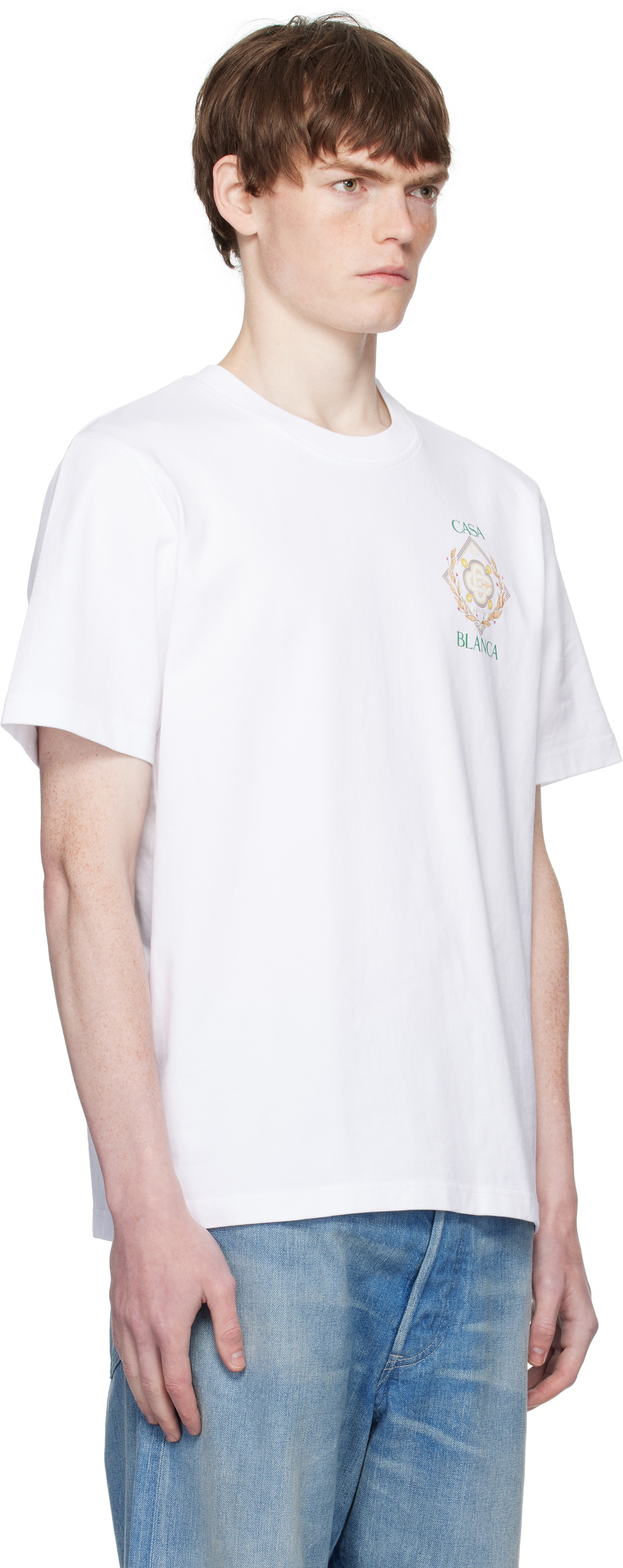 Casablanca White Championship Diamond Printed T-shirt Casablanca