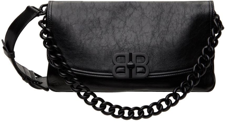 【関税&送料込】Balenciaga Black Leather Medium Bb Soft Flap Balenciaga Medium BB Soft Flap Shoulder Bag | Black | FARFETCH