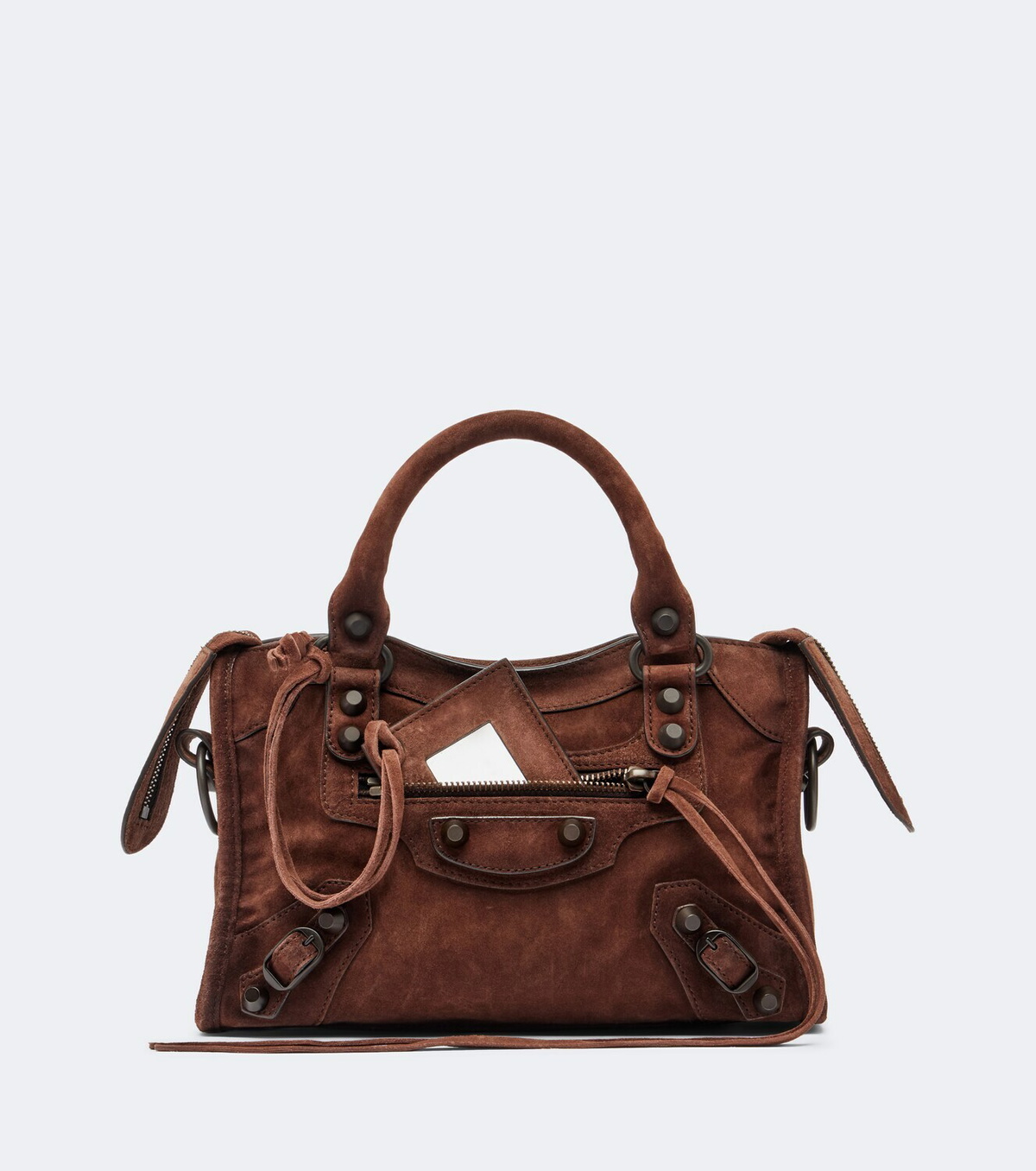 Balenciaga Le City Mini suede top-handle bag