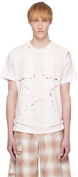 Collina Strada White & Beige Remnant Star T-shirt