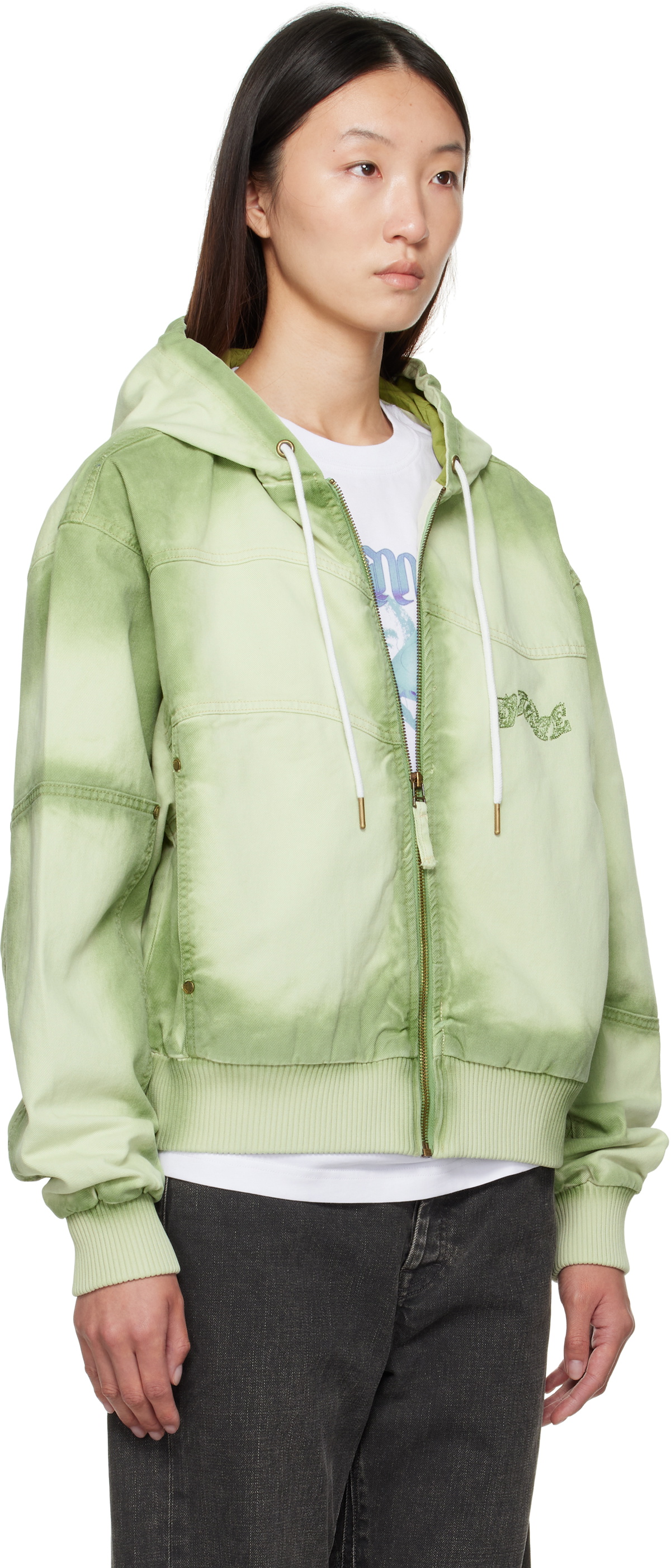 Dime Green Hooded Utility Jacket
