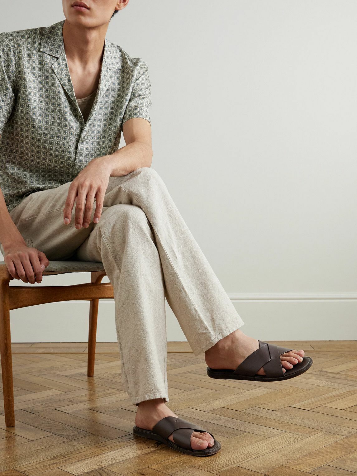 Orlebar Brown - Muro Leather Sandals - Brown