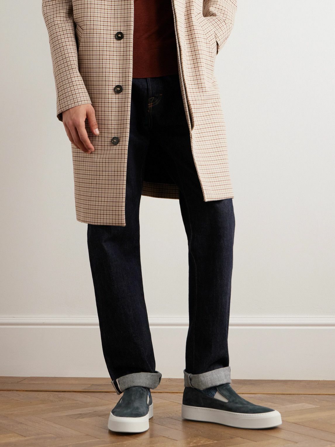 Common Projects Suede Slip-On Sneakers Blue Common Projects