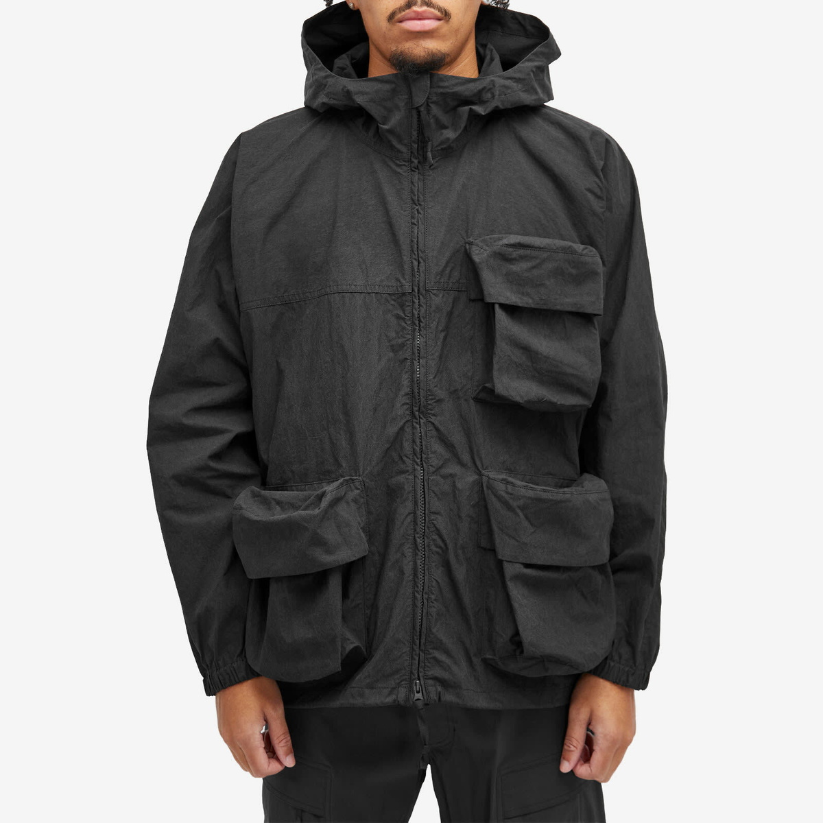 Snow Peak Men's Indigo C/N Parka Jacket in Black Snow Peak