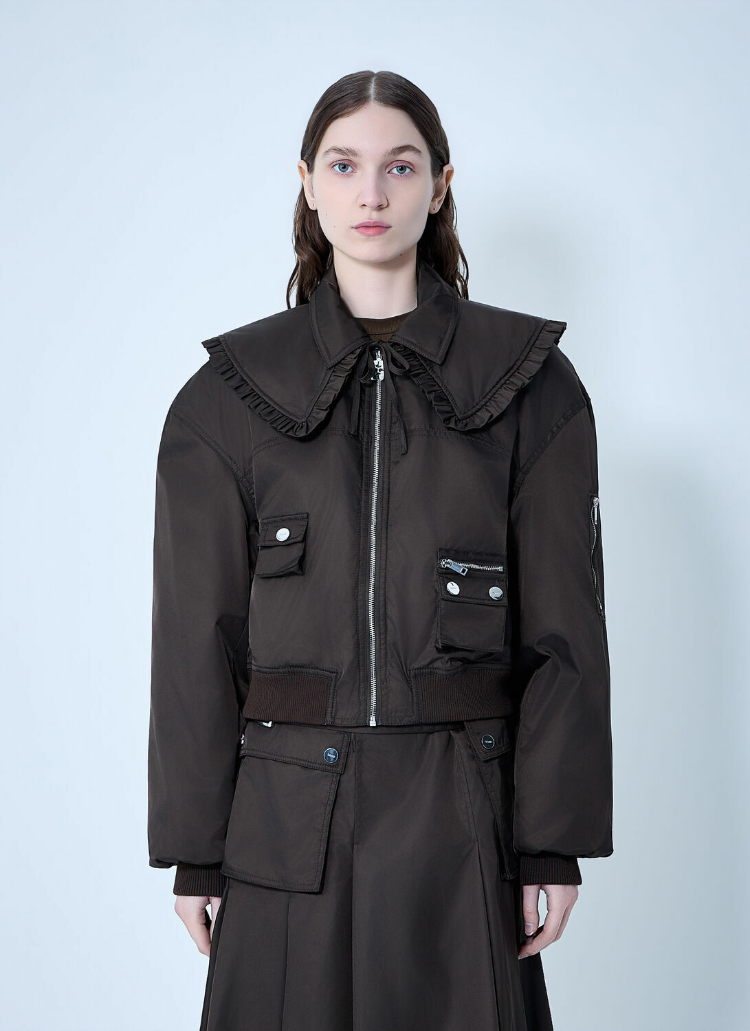 GANNI Duchesse Nylon Bomber Jacket
