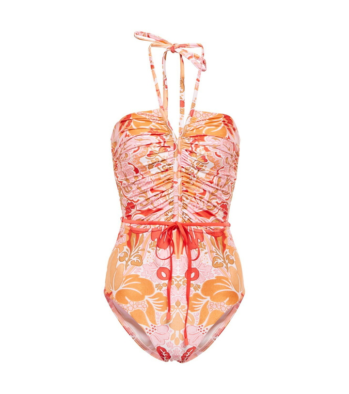 Photo: Zimmermann Violet printed halterneck swimsuit