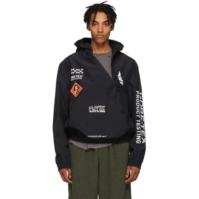 Off-White Black and White Gore-Tex® Hooded Jacket Off-White