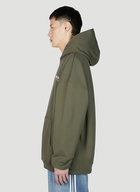 Balenciaga - Logo Print Hooded Sweatshirt in Khaki