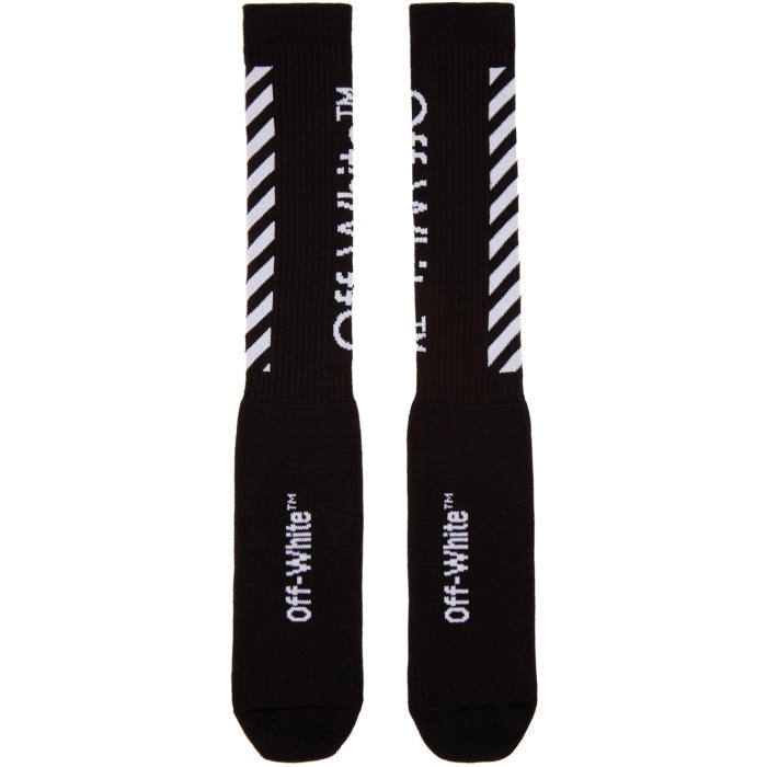 Photo: Off-White Black Diagonal Logo Socks