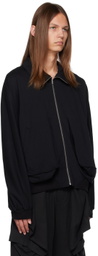 JiyongKim Black Draped Bomber Jacket