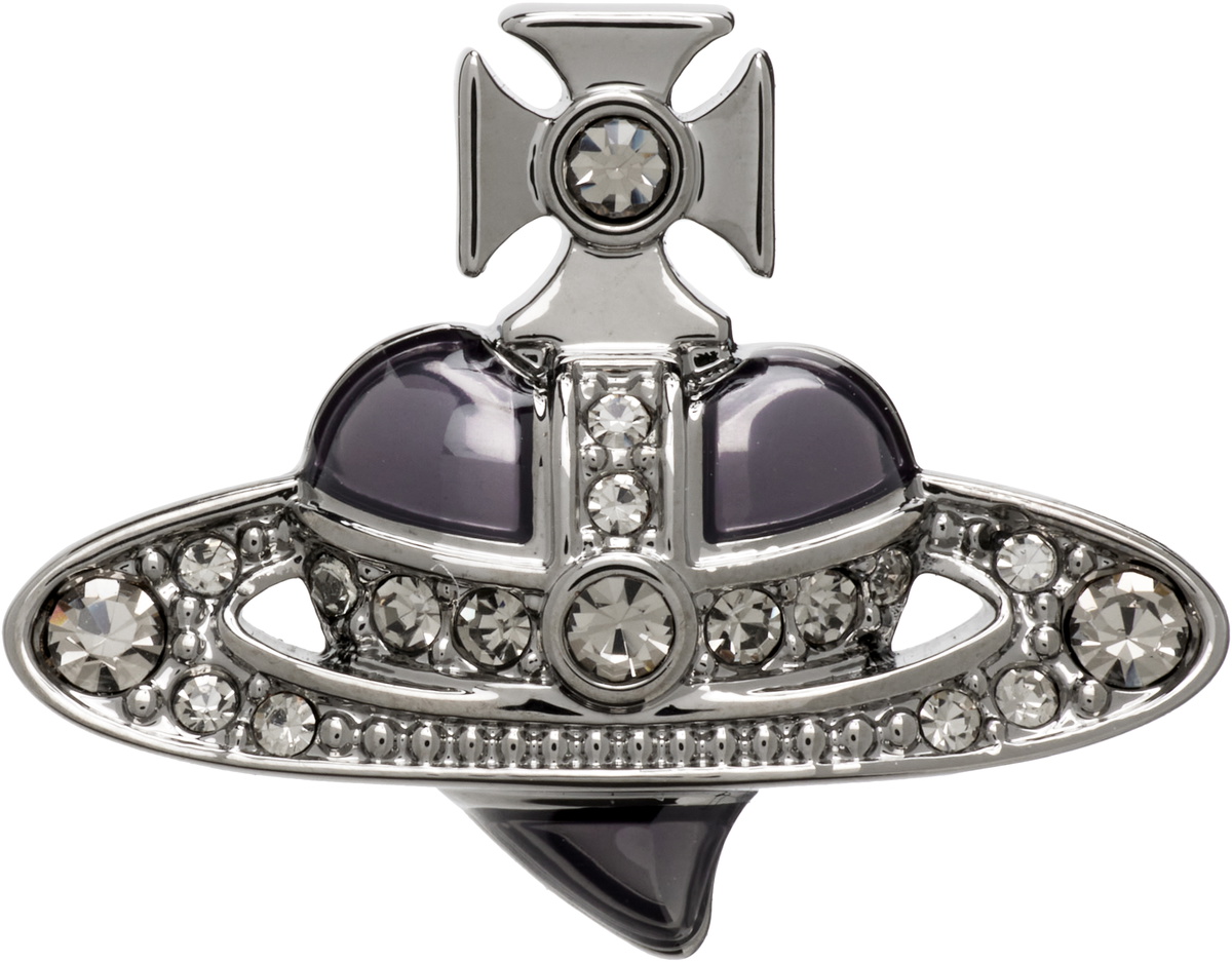 Vivienne Westwood Man Diamante Heart Stud Single Earring Vivienne