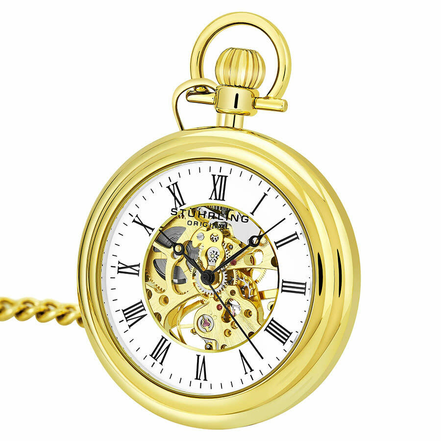 Stuhrling Original Legacy Hand Wind White Dial Mens Pocket Watch M13644