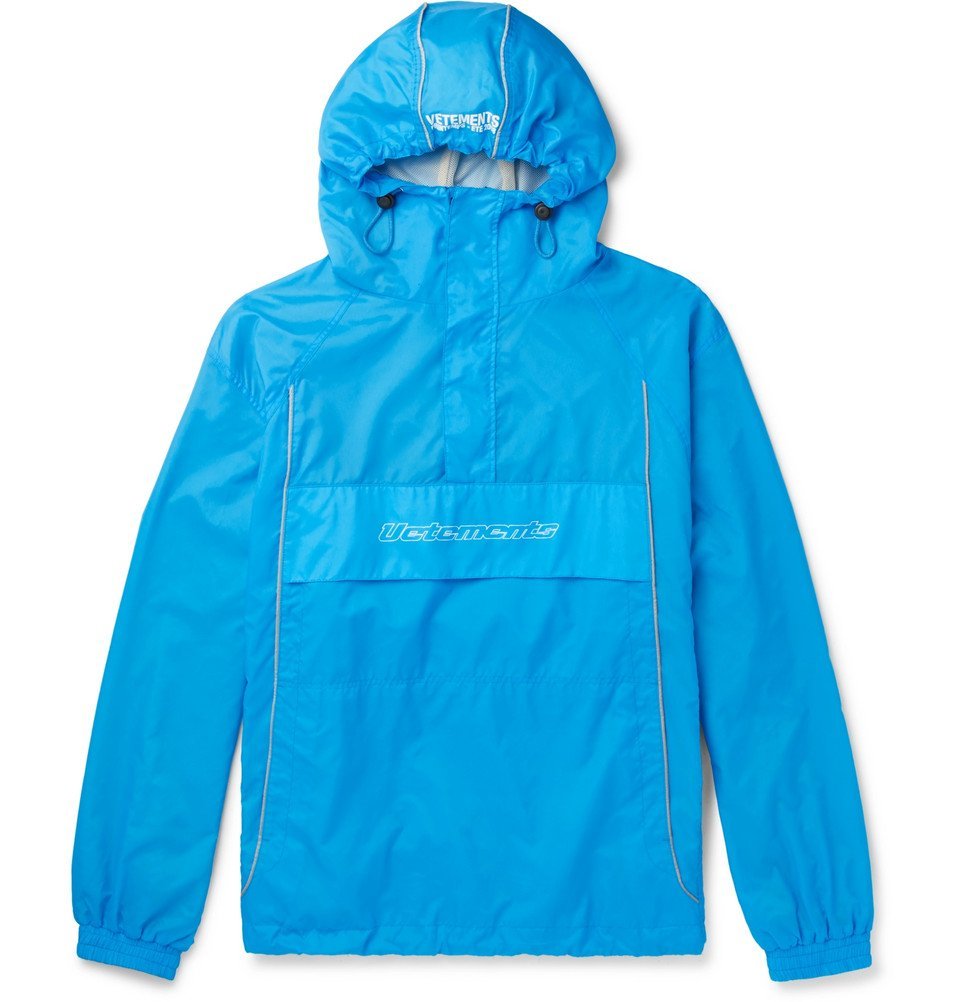 Vetements - Printed Shell Half-Zip Jacket - Men - Blue Vetements