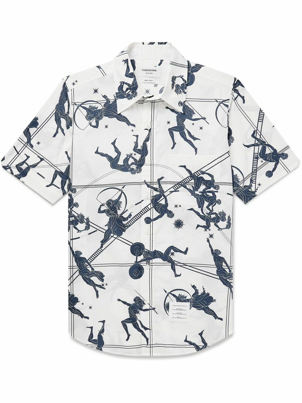 Thom Browne White Beaded Tennis Player Cuban Shirt Thom Browne
