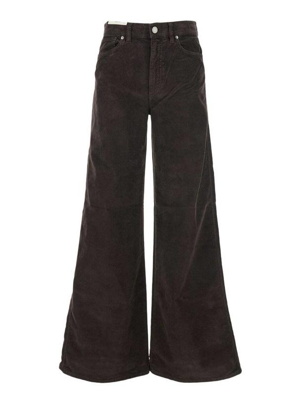 Photo: PT Torino cindy Brown Pants With Logo Patch On The Rear And Wide Leg In Corduroy Woman