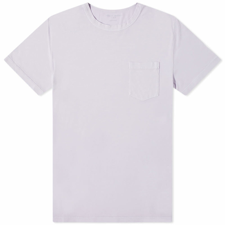 Photo: Officine Générale Men's Pigment Dyed Pocket T-Shirt in Violet