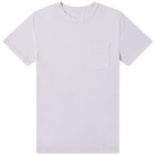 Officine Générale Men's Pigment Dyed Pocket T-Shirt in Violet