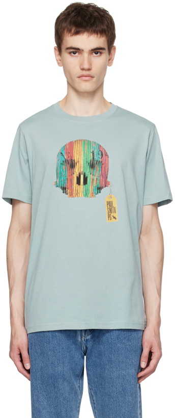 Photo: PS by Paul Smith Blue Skull T-Shirt