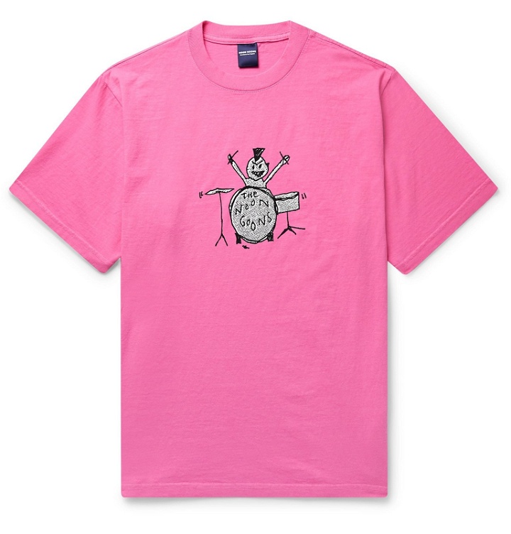 Photo: Noon Goons - Printed Cotton-Jersey T-Shirt - Pink