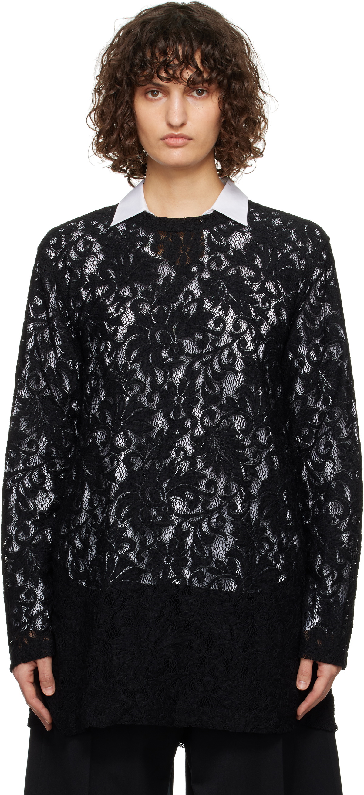Comme des Garçons Homme Plus Black Raschel Lace T-shirt