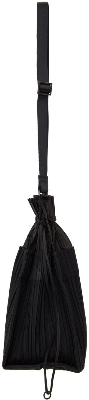 Pleats Please Issey Miyake Black Large Square Pleats Shoulder Bag