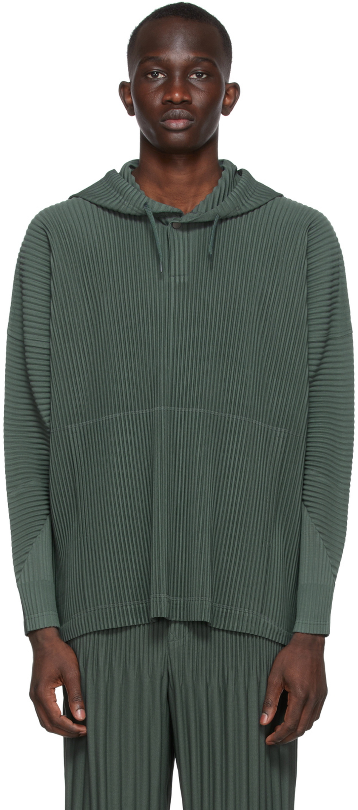 Homme Plissé Issey Miyake Green Monthly Color January Hoodie Homme ...