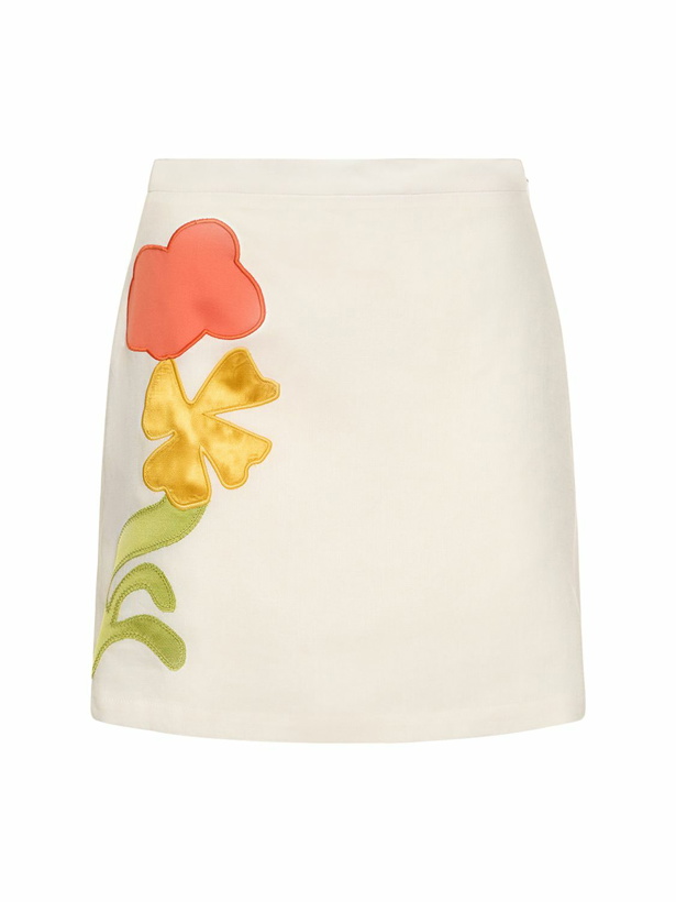 Photo: MARNI - Embroidered Linen Blend Mini Skirt
