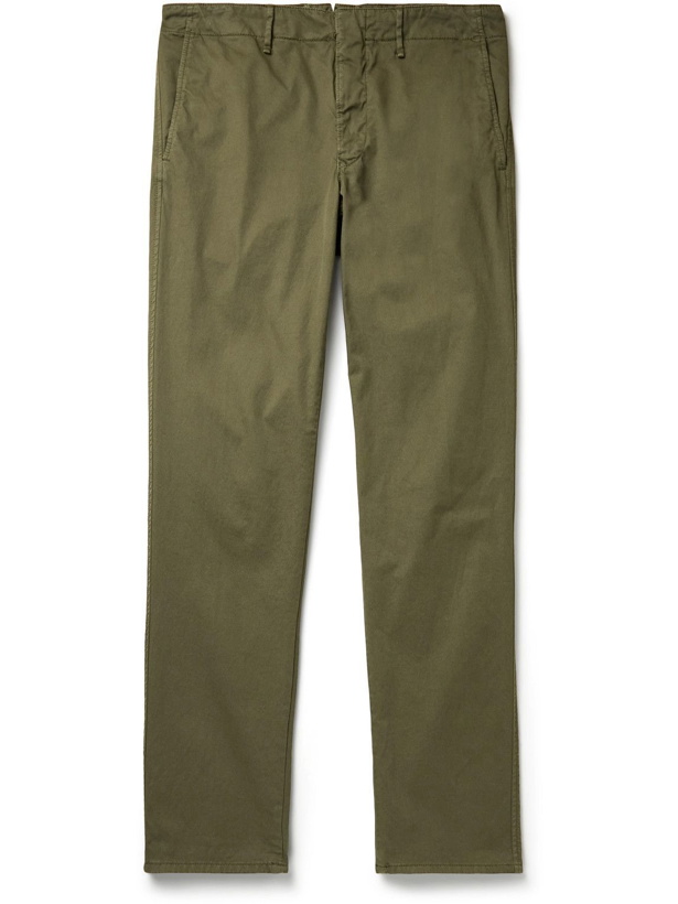 Photo: Incotex - Straight-Leg Cotton-Blend Twill Trousers - Green