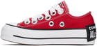 Converse Red Chuck Taylor All Star Lift Platform Sketch Low Top Sneakers