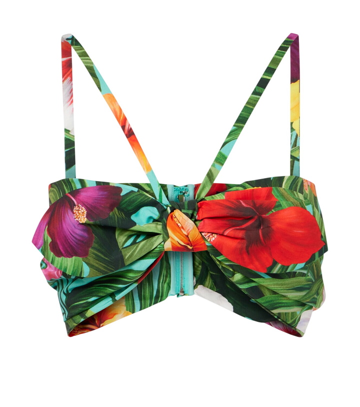 Photo: Dolce&Gabbana Bow-detail floral cotton bra top