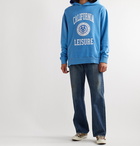 Pasadena Leisure Club - Printed Pigment-Dyed Enzyme-Washed Cotton-Jersey Hoodie - Blue