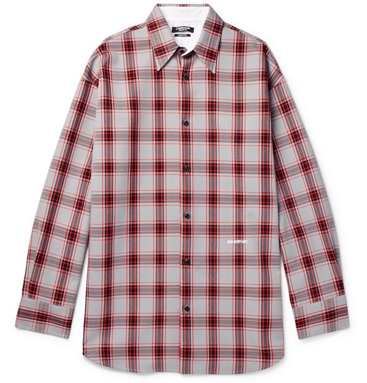 Photo: CALVIN KLEIN 205W39NYC - Oversized Checked Flannel Shirt - Men - Red