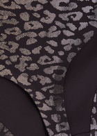 Chantelle Shimmer Leopard-jacquard Thong - Black - One Size
